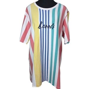 Barney Cools Colorful Striped T-Shirt Size L